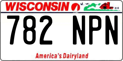 WI license plate 782NPN