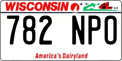 WI license plate 782NPO