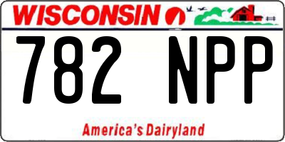 WI license plate 782NPP
