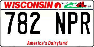 WI license plate 782NPR