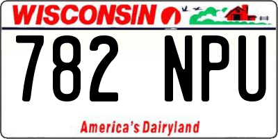 WI license plate 782NPU