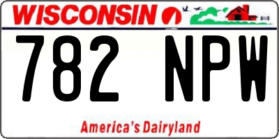 WI license plate 782NPW