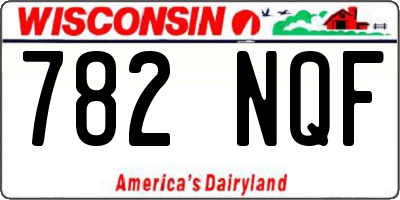 WI license plate 782NQF