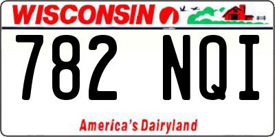 WI license plate 782NQI