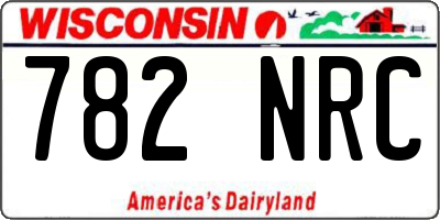 WI license plate 782NRC