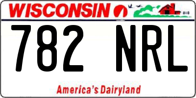 WI license plate 782NRL