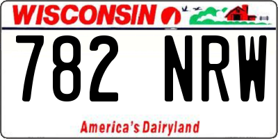 WI license plate 782NRW