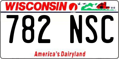 WI license plate 782NSC