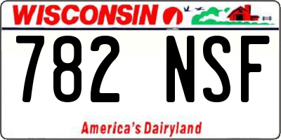 WI license plate 782NSF