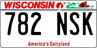 WI license plate 782NSK