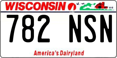 WI license plate 782NSN