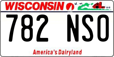 WI license plate 782NSO