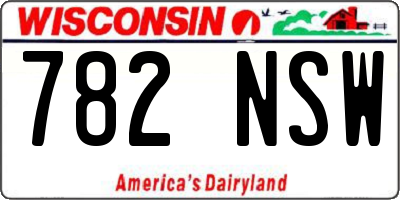 WI license plate 782NSW