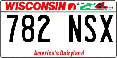 WI license plate 782NSX