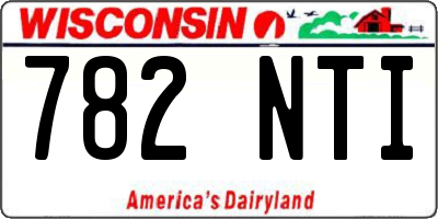 WI license plate 782NTI