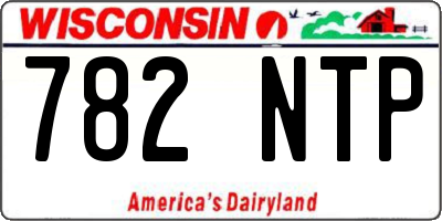 WI license plate 782NTP