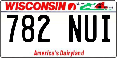 WI license plate 782NUI