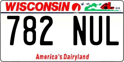 WI license plate 782NUL