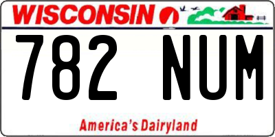 WI license plate 782NUM