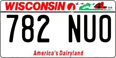 WI license plate 782NUO