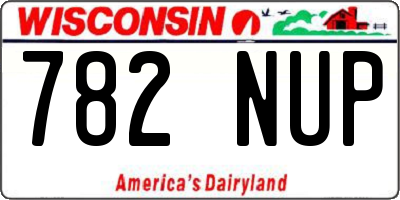 WI license plate 782NUP