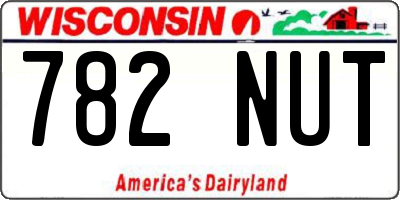 WI license plate 782NUT