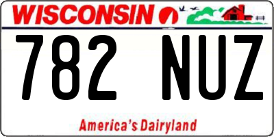 WI license plate 782NUZ