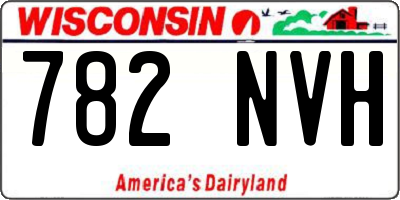 WI license plate 782NVH