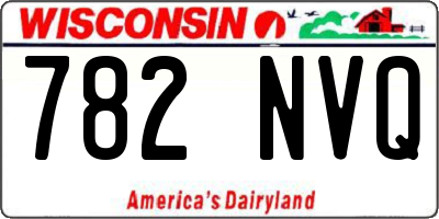 WI license plate 782NVQ