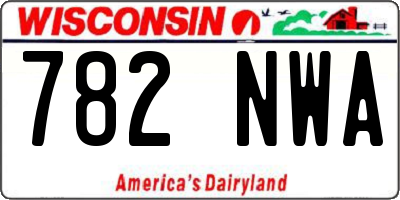 WI license plate 782NWA