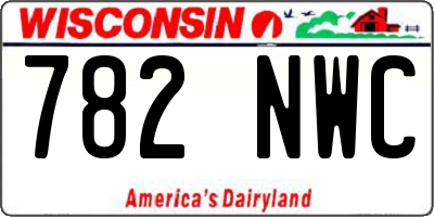 WI license plate 782NWC