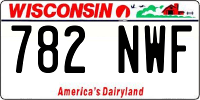 WI license plate 782NWF