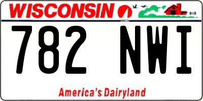 WI license plate 782NWI