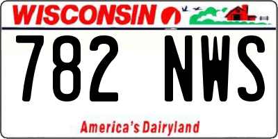 WI license plate 782NWS