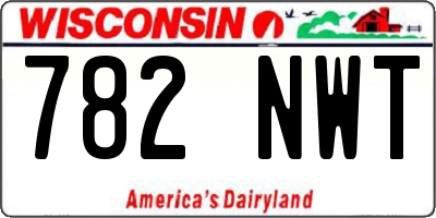 WI license plate 782NWT