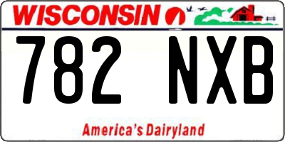 WI license plate 782NXB