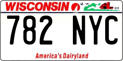 WI license plate 782NYC