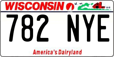 WI license plate 782NYE