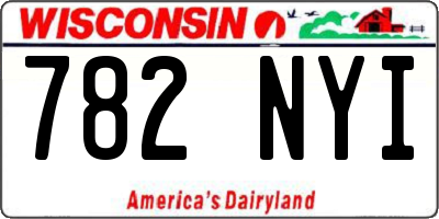 WI license plate 782NYI