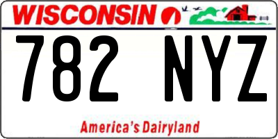 WI license plate 782NYZ
