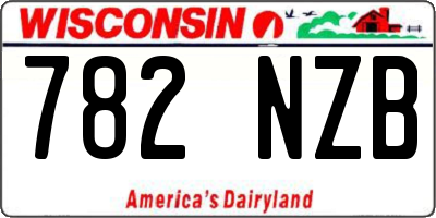 WI license plate 782NZB