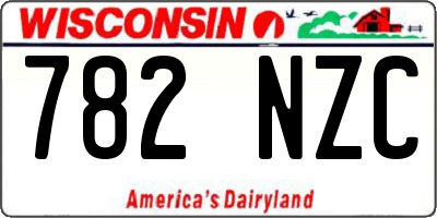 WI license plate 782NZC