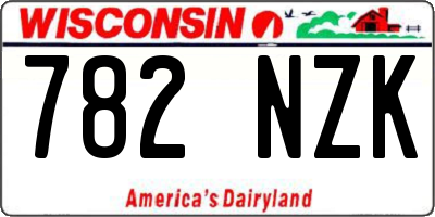 WI license plate 782NZK