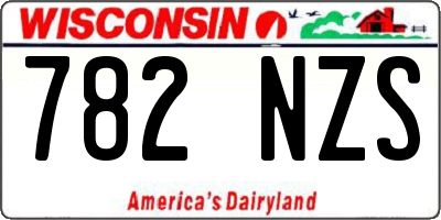 WI license plate 782NZS