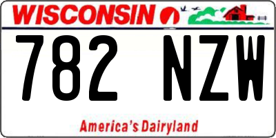 WI license plate 782NZW