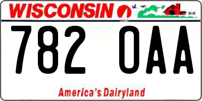 WI license plate 782OAA