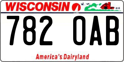 WI license plate 782OAB