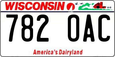 WI license plate 782OAC