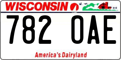 WI license plate 782OAE