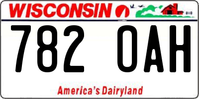 WI license plate 782OAH